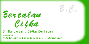 bertalan cifka business card